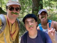 Lichen fieldwork in the East Bay with Stanford undergrads Eric and Isabella - 2021